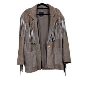 Vintage Learsi Jacket Western 100% Genuine Suede Leather Fringe